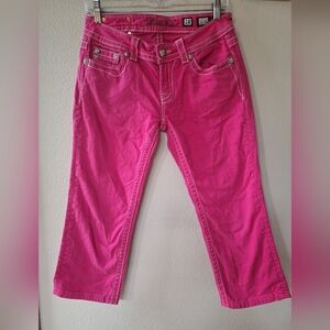 Miss Me Womens Cuffed Capri Hot Pink Jean Low Rise Size 28x22 Y2K